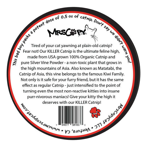 Killer Catnip⢠Refill Tin - Organic US Catnip & Silver Vine
