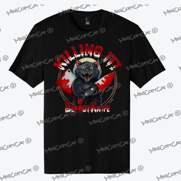"Killing it" Black Cat Unisex T-Shirt MrsCopyCat