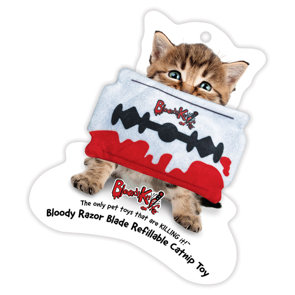 Bloody Razor Blade Refillable NO Stuffing Catnip Toy