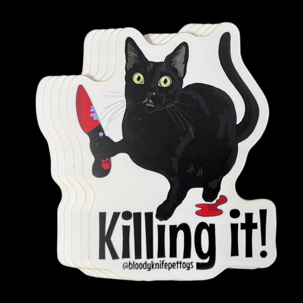 Killing it! Black Cat Sticker
