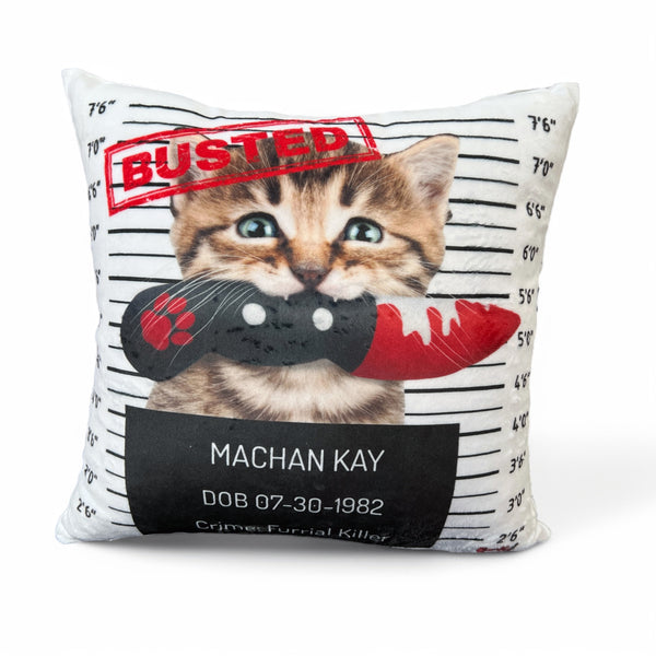 Kitten Mugshot Confession Pillow