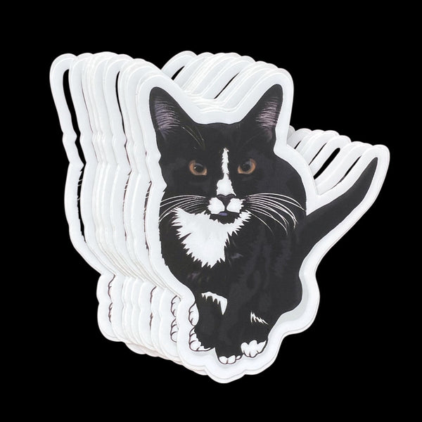 Tuxedo Cat Sticker MITTENS