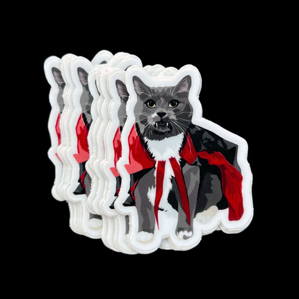 Vampire Cat Halloween Sticker RAVIOLI