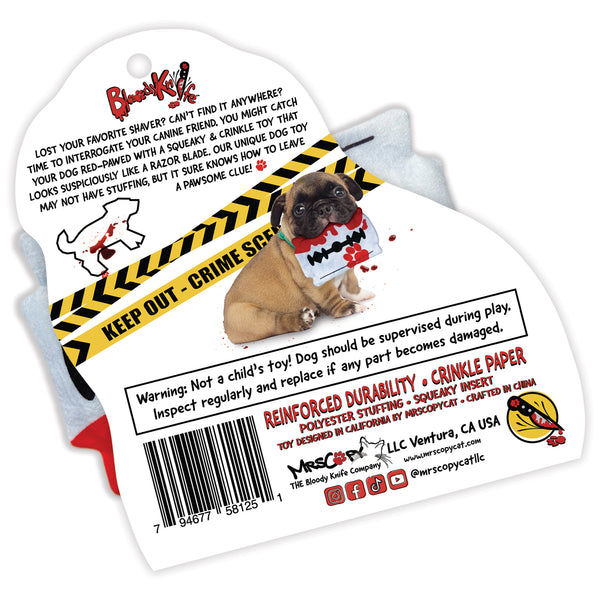 Bloodied Razorblade The ORIGINAL Bloody Knife® Dog Squeaky Toys - Official Store & Seller