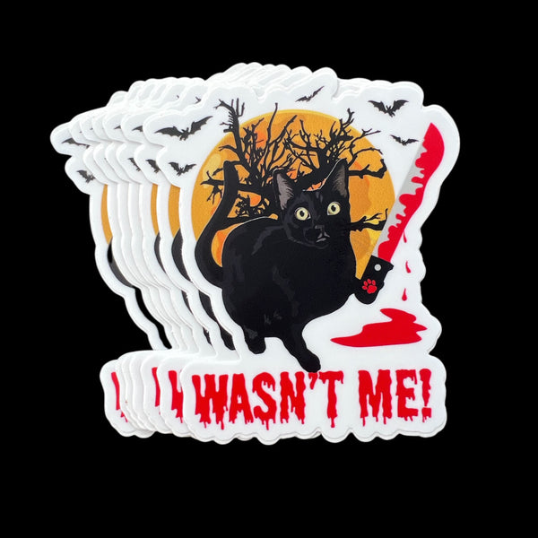 Wasn't Me! Black Cat Sticker