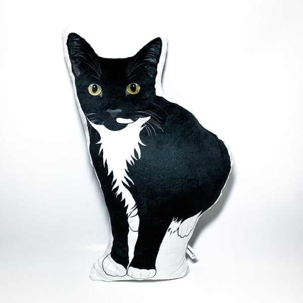Tuxedo Cat Plush Toy Pillow PICASSO MrsCopyCat