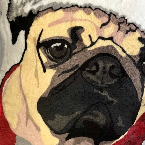 Santa Pug Dog Plush Toy Pillow SENIOR MrsCopyCat