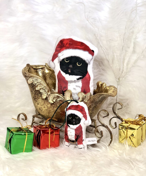 Santa Tuxedo Cat Plush Toy Pillow PALOMA MrsCopyCat