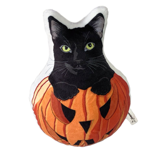 Halloween Pumpkin Black Cat Plush MERCURY MrsCopyCat