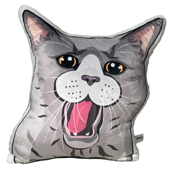 Gray Tabby Cat Plush Toy Pillow SILLY MrsCopyCat
