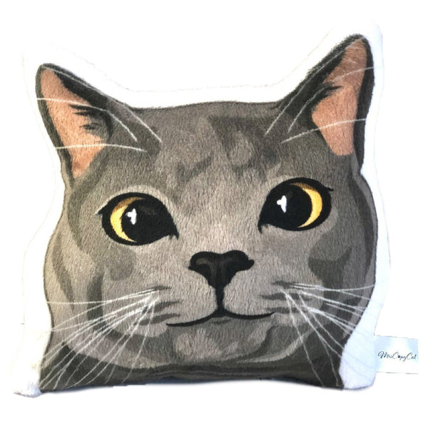 Russian Blue Cat Plush Toy Pillow MIKE MrsCopyCat
