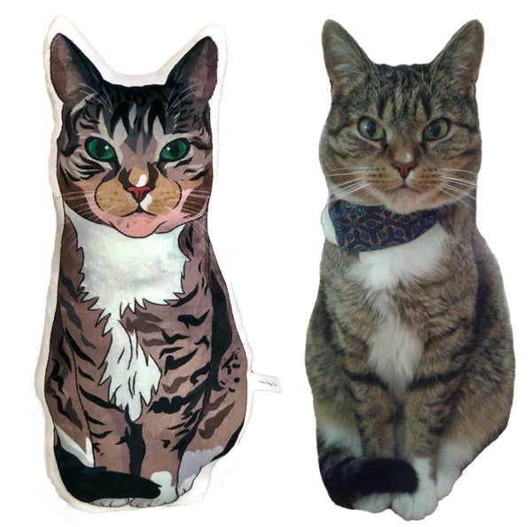 Custom Cat Cartoon Drawing Pillow MrsCopyCat